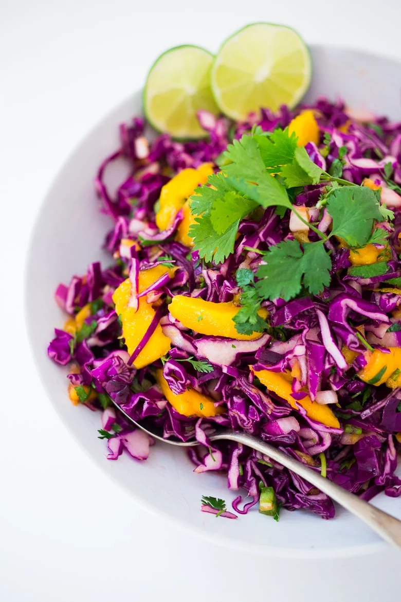 Mango and red cabbage salad