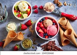icecream and fruit
